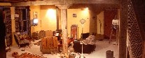 living room at night